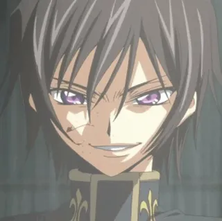 🥀 e423c68d Lelouch Lamperouge Code Geass Anime, Lelouch, Code Geass, Sonrisa socarrona, Planeando telegram sticker