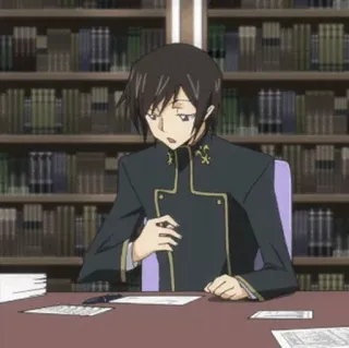 🥀 e9db6031 Lelouch Lamperouge Code Geass Anime, Personaje, Escritura, Biblioteca, Lelouch telegram sticker