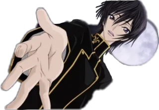 😏 81aebde5 Lelouch Lamperouge Code Geass anime, character, Lelouch, Code Geass, manga, illustration whatsapp sticker