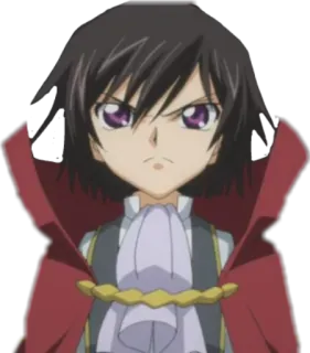 😏 df78d252 Lelouch Lamperouge Code Geass anime, lelouch, code geass, character, zero, serious, anime character whatsapp sticker