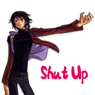 🤐 2248b341 Shut Up Anime, Manga, Karakter, Diam, Teks telegram sticker