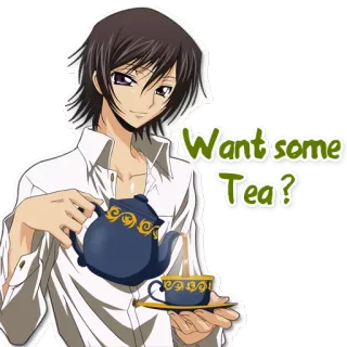☕ 502a7972 Want some Tea? Anime, Teh, Minuman, Minum, Kartun, Karakter telegram sticker