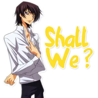 😏 cb30b8be Shall We? Anime, Haruskah?, Undangan, Pertanyaan, Frasa telegram sticker