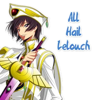 😎 e833596f Lelouch Code Geass All Hail Lelouch Anime, Lelouch Lamperouge, Code Geass, Stiker, Karakter telegram sticker