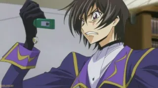 😡 007e9a45 Lelouch Lamperouge Code Geass anime, lelouch, zangado, menino anime, geass telegram sticker