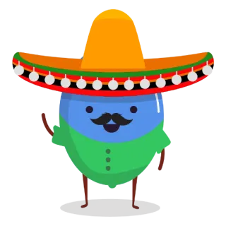 😂 8cc9b5ae เม็กซิกัน, หมวกปีกกว้าง, หนวด, การ์ตูน, ตัวละคร telegram sticker
