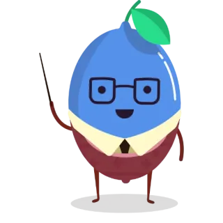 👨‍🏫 df78b3d9 ผลไม้, การ์ตูน, แว่นตา, ครู, การศึกษา telegram sticker