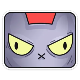 😠 35626e5a stiker, kartun, kucing, marah, binatang, karakter, wajah, persegi telegram sticker