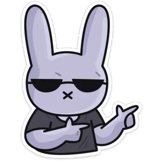 😎 5d116e6c kelinci, keren, kartun, kacamata hitam, bunny telegram sticker
