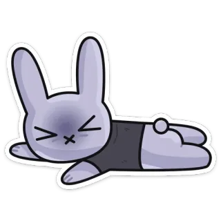 😞 6c81aab3 kelinci, kartun, binatang, stiker, imut, kucing telegram sticker