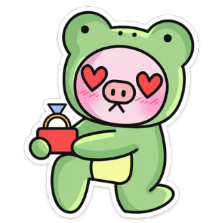 💍 da4cf925 katak, cinta, cincin, lamaran pernikahan, kartun, imut telegram sticker