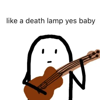 🌱 163ea0b5 like a death lamp yes baby vẽ, guitar, âm nhạc, hoạt hình, nhân vật, minh họa telegram sticker