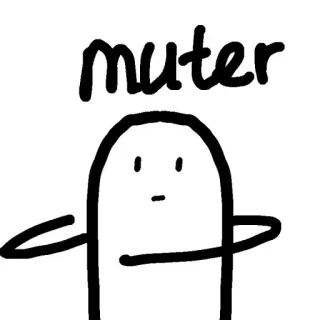 🌱 ad9917d2 muter Hoạt hình, Nhân vật, Hình que, Vẽ đường, Tối giản, Hài hước telegram sticker