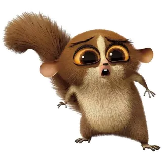 😱 331be85f Mort Madagascar lemur, imut, kartun, hewan, khawatir telegram sticker