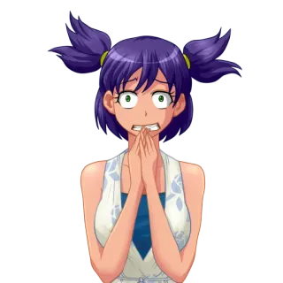 😬 77d0b7eb animé, manga, surpris, fille, peur, choqué, inquiète telegram sticker