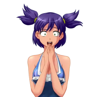 😱 b07b27b0 animé, effrayée, fille, choquée, dessin animé telegram sticker