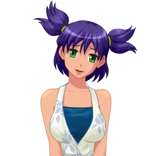 😃 c370f53e animé, fille, sourire, mignon, ado, dessin animé, personnage telegram sticker