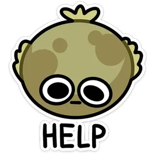 🆘 009336e8 HELP การ์ตูน, ช่วยเหลือ, สติกเกอร์, น่ารัก telegram sticker