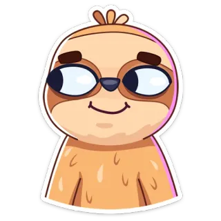 😳 c38a41d2 สลอธ, สัตว์, การ์ตูน, น่ารัก, ขี้เกียจ, สติกเกอร์ telegram sticker
