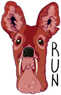 😡 3780dfcc RUN hert, dier, cartoon, illustratie, rennen, schattig, fantasie telegram sticker