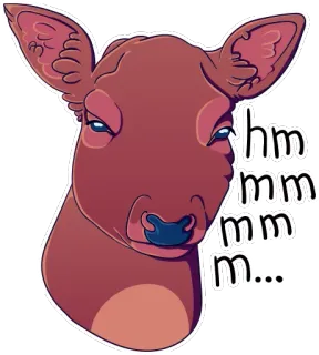 🤔 4984b15e hmmmm... hert, dier, nadenken, hm, sticker telegram sticker