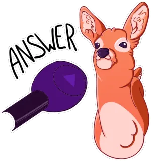 🤔 bf9c1104 ANSWER hert, microfoon, dier, schattig, antwoord telegram sticker