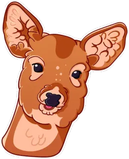 🦌 cd0d8599 hert, dier, cartoon, wilde dieren, zoogdier, sticker telegram sticker
