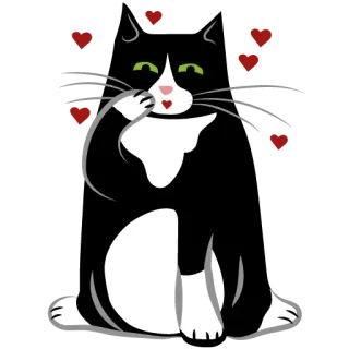 💋 11fa2f05 gatto, cuore, amore, animale, carino telegram sticker