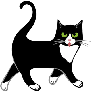 😠 eaba37f4 gatto, gatto tuxedo, animale, animale domestico, gattino telegram sticker