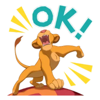 👌 194ed2fa OK! leone, ok, animale, cartone animato telegram sticker