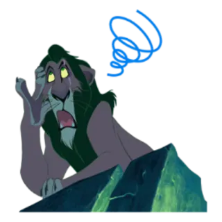 😶 b2535652 Scar The Lion King leone, cattivo, confuso, cartone animato, Disney, Scar telegram sticker