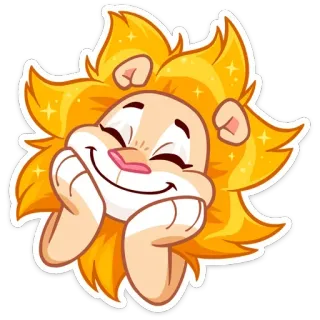 ☺️ 3bdafde1 ライオン, 動物, 漫画, かわいい, キラキラ, カワイイ, 幸せ telegram sticker