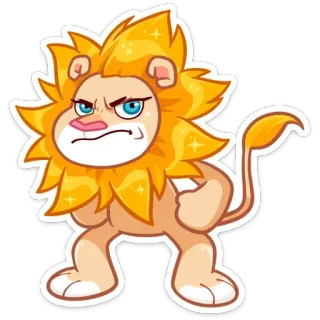 😡 4468cc81 ライオン, 動物, 漫画, ファーリー, キャラクター telegram sticker