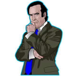 🤔 83e9dbd2 Saul Goodman Breaking Bad saul goodman, better call saul, lawyer, thinking, suit, breaking bad telegram sticker