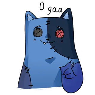 😌 feaa1247 O gaa kucing, boneka, dijahit, mata kancing, kartun, imut telegram sticker