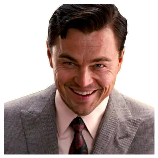 😊 df9a485a Leonardo DiCaprio レオナルド・ディカプリオ, 俳優, 笑顔, スーツ telegram sticker