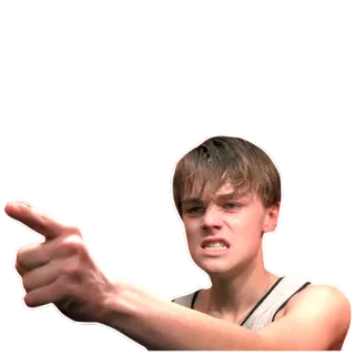 😊 f226d418 Leonardo DiCaprio 俳優, 指差し, レオ, ミーム, ディカプリオ telegram sticker