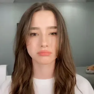 🐙 6e89aa26 女性, 肖像, 青年, 脸, 女孩, 棕色头发 telegram sticker