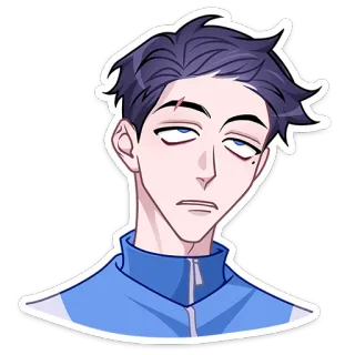🙄 e19fd016 anime, male, character, sticker, casual, face telegram sticker