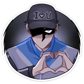 🫶 f036a9ce I 🖤 U love, heart, cartoon, character, sticker telegram sticker