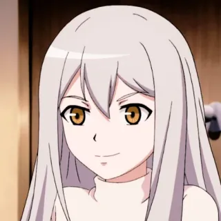 😌 52bc03a2 anime, gadis, rambut putih, rambut panjang, kartun, karakter telegram sticker