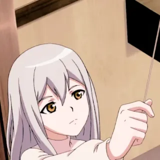 🙁 a27d6082 Anime, Gadis, Stiker, Rambut abu-abu, Karakter, Gambar telegram sticker