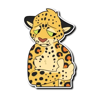 ☹️ 045f0390 leopard, cat, sad, cartoon, animal, furry telegram sticker