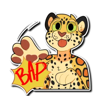 💥 06bf05bb BAP leopard, animal, furry, cartoon, onomatopoeia telegram sticker