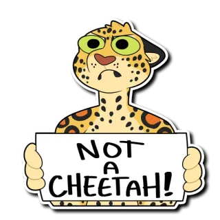 ☹️ 4c96e797 NOT A CHEETAH! cheetah, leopard, animal, funny, meme, sticker telegram sticker