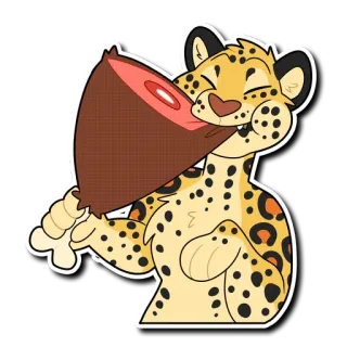 🍖 53ec80f5 jaguar, eating, meat, animal, cartoon telegram sticker