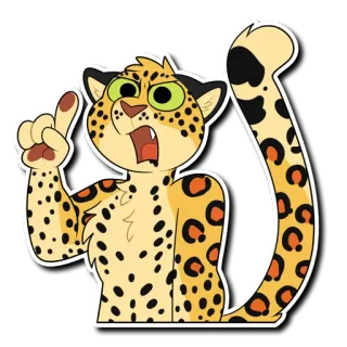 ☝️ 5d80e7bd leopard, cartoon, animal, cat telegram sticker