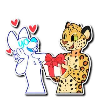 ❤️ 754dfed5 yo furry, cartoon, animals, gift, love telegram sticker
