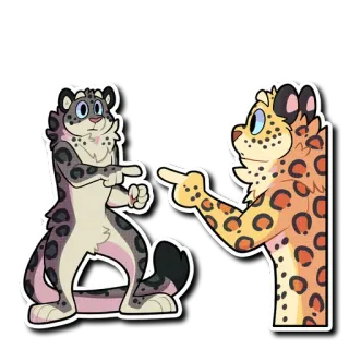 👈 7e44553b animals, leopards, pointing, cartoon, furry telegram sticker