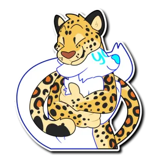 🤗 bb97c714 yo leopard, furry, hug, happy, animal telegram sticker